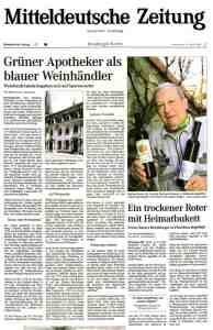 Pressebeitrag 'Grüner Apotheker als blauer Weinhändler' MZ 23.04.2005